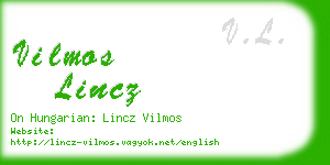 vilmos lincz business card